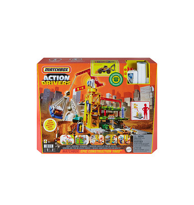 Mattel GAMES Action Drivers Matchbox Baustelle HPD63 Zubehörset für Spielzeugautos