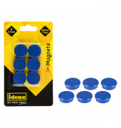 6 Idena Magnete blau Ø 2,4 x 0,7 cm