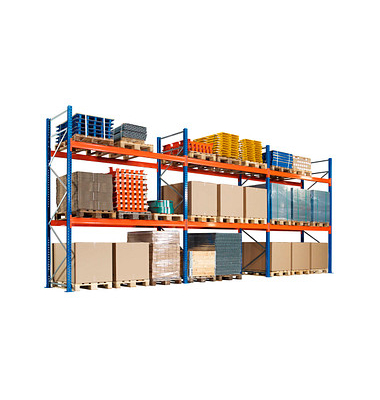 SCHULTE Schwerlastregal 46802-N orange, blau, silber 844,4 x 110,0 x 500,0 cm