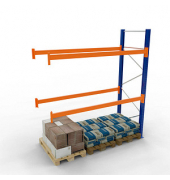 SCHULTE Anbau-Schwerlastregal 46827-N orange, blau, silber 278,6 x 110,0 x 300,0 cm