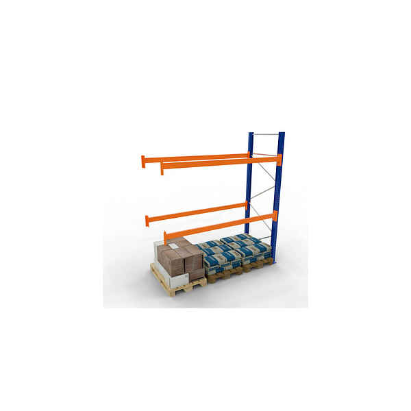 4058255107742 - Schulte Lagertechnik Palettenregal Anbauregal B 2786 x T 1100 x H 3000 mm 3 Ebenen Palettengewicht bis 800 kg Feldlast 5395 kg blau orange 4058255107742 - Schulte Lagertechnik Palettenregal Anbauregal B 2786 x T 1100 x H 3000 mm 3 Ebenen Palettengewicht bis 800 kg Feldlast 5395 kg blau orange
