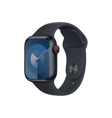 Apple Watch Series 9 41 mm Edelstahl (GPS+Cellular) Sportarmband ML  mitternacht