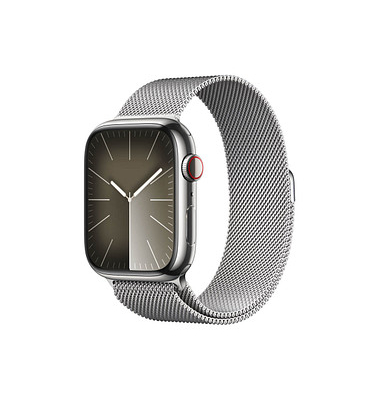 Apple Watch Series 9 45 mm Edelstahl (GPS+Cellular) Milanaise Loop  silber