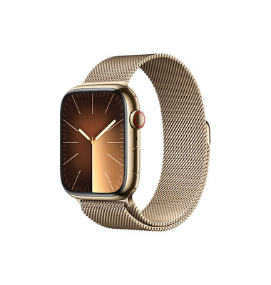Apple Watch Series 9 45 mm Edelstahl (GPS+Cellular) Milanaise Loop  gold