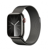Watch Series 9 45 mm Edelstahl (GPS+Cellular) Milanaise Loop  schwarz, graphit