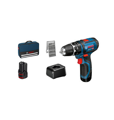 BOSCH Professional GSB 12V-15 Akku-Schlagbohrschrauber-Set 12,0 V, mit 2 Akkus