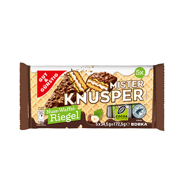GUT&GÜNSTIG Mister Knusper Schokoriegel 5 Riegel GUT&GÜNSTIG Mister Knusper Schokoriegel 5 Riegel
