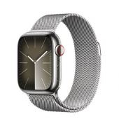 Apple Watch Series 9 41 mm (GPS+Cellular) Milanaise Armband  silber