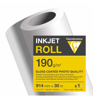 Plotterpapier Clairjet Glossy Coated 2613C A0+, 914mm x 30m, weiß, 190g