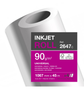Plotterpapier Clairjet Universal 2647C, A0+, 1067mm x 45m, hochwei&szlig;, 90g