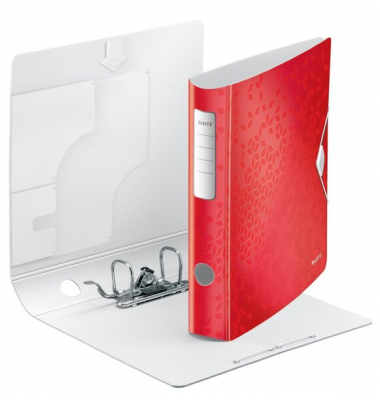 Ordner Active 1107-00-26, A4 65mm Kunststoff vollfarbig, gl&auml;nzend, gemustert rot