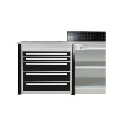 SCHULTE Schubladenblock für Thekenmodul, schwarz, lichtgrau 100,0 x 50,0 x 90,0 cm SCHULTE Schubladenblock für Thekenmodul, schwarz, lichtgrau 100,0 x 50,0 x 90,0 cm