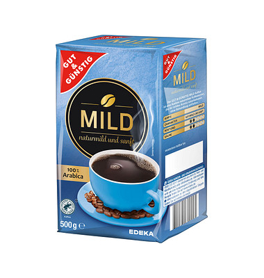 GUT&GÜNSTIG Mild Kaffee, gemahlen Arabicabohnen mild 500,0 g