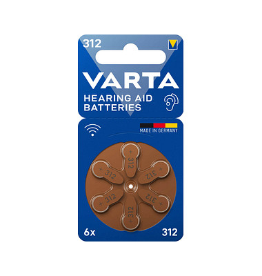 6 VARTA Knopfzellen 312 1,45 V