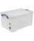 Aufbewahrungsbox 48C, 48 Liter mit Deckel, für A4 Hängemappen, außen 600x400x315mm, Kunststoff transparent