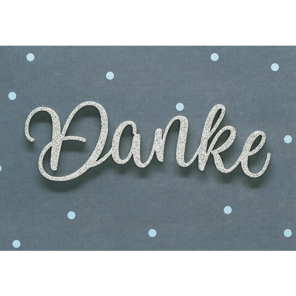 Perleberg Dankeskarten - Lettering Collection - liebevolle Danke Karte - Dankeschön Karten mit Umschlag - Danke Geschenk - Hochwertige Dankeskarten mit Silberschrift - Danke Karten 11,6 x 16,6 cm