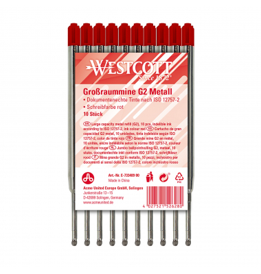 Westcott Kugelschreibermine G2 E-733489 00 1,2mm rt 10St