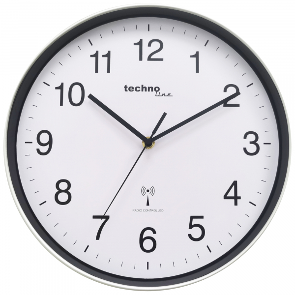 4029665080307 -  Funkuhr WT 8030 silber schwarz 30cm rund analog 4029665080307 TechnoTrade Import-Export GmbH