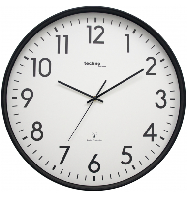  Funkuhr WT 8998, schwarz, 50,5cm, rund, analog