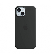 Silikon Case mit MagSafe Handy-Cover für Apple iPhone 15 schwarz