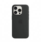 Silikon Case mit MagSafe Handy-Cover für Apple iPhone 15 Pro schwarz