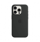 Apple Silikon Case mit MagSafe Handy-Cover für Apple iPhone 15 Pro schwarz