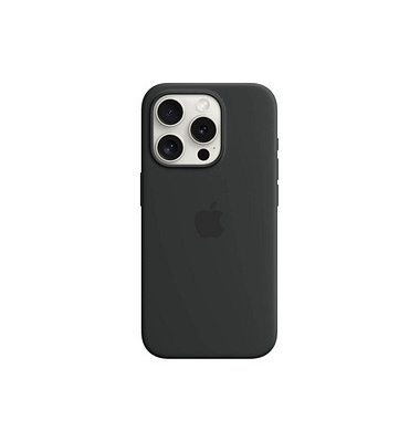 Apple Silikon Case mit MagSafe Handy-Cover für Apple iPhone 15 Pro schwarz