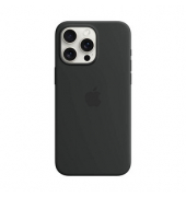 Silikon Case mit MagSafe Handy-Cover für Apple iPhone 15 Pro Max schwarz