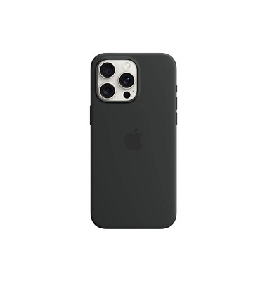 Apple Silikon Case mit MagSafe Handy-Cover für Apple iPhone 15 Pro Max schwarz