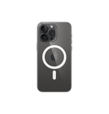 Apple Clear Case mit MagSafe Handy-Cover für Apple iPhone 15 Pro Max schwarz