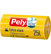 Müllbeutel 54030022 EXTRA STARK, transparent, 25 Liter, mit Zugband