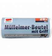 Müllbeutel 71057, transparent, 20 Liter, mit Griff, stark