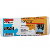Müllbeutel 71088, weiß, 35 Liter, mit Griff