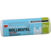 Müllbeutel 852502 frisch & sauber, transparent, 25;l, mit Griff