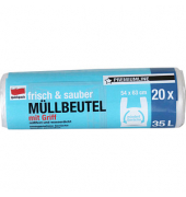 Müllbeutel 853509 frisch & sauber, transparent, 35 Liter, mit Griff