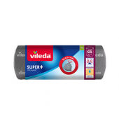 Müllbeutel 5800491009 SUPER+, Vileda, grau, 50 Liter, mit Zugband