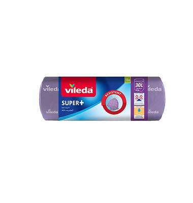 Müllbeutel 5800445006 SUPER+, Vileda, lila, 30 Liter, mit Zugband Müllbeutel 5800445006 SUPER+, Vileda, lila, 30 Liter, mit Zugband
