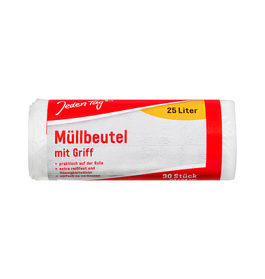 Müllbeutel 14431258, transparent, 25 Liter, mit Griff