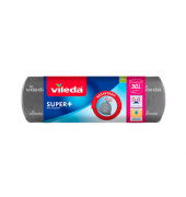 Müllbeutel 5800450008 SUPER+, Vileda, grau, 30 Liter, mit Zugband