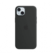 Silikon Case mit MagSafe Handy-Cover für Apple iPhone 15 Plus schwarz