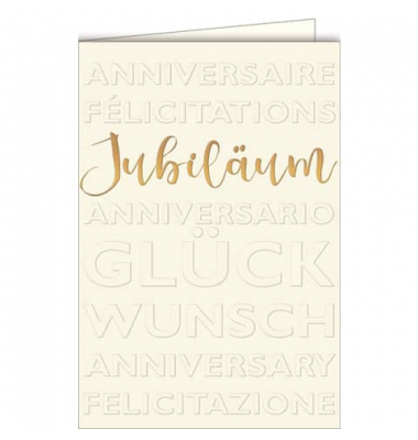 Gl&uuml;ckwunschkarten 74-18000 11,5x17 cm 115mm x 170mm (BxH) Jubil&auml;um mehrfarbig