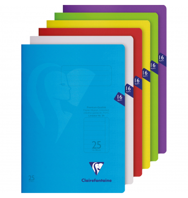 Schulheft 303225C S'coolbook, Lineatur 25 / liniert mit weißem Rand, A4, 90g, farbig sortiert, 16 Blatt / 32 Seiten