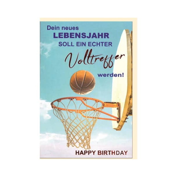 5 Stück PBs Geburtstagskarten 51-LB218 Basketball bunt 9004546547624 PBs