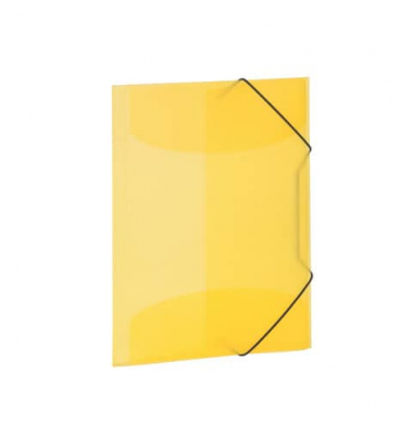 Gummizugmappe Transluzent - Designserie 19502, A4 gelb Polypropylen (PP), f&uuml;r ca. 50 Blatt  (80 g/m&sup2;), mit 3 Einschlagklappen
