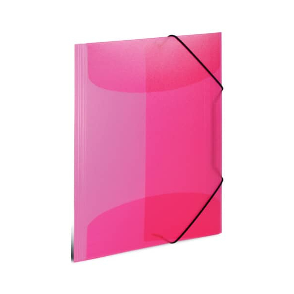 3 Stück Herma Gummizugmappe 19505, A4 pink Polypropylen (PP), mit 3 Einschlagklappen 4008705195058 Herma
