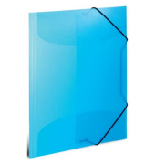 Gummizugmappe Transluzent - Designserie 19506, A4 hellblau Polypropylen (PP), f&uuml;r ca. 50 Blatt  (80 g/m&sup2;), mit 3 Einschlagklappe