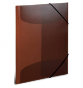 Gummizugmappe 19510, A4 braun Polypropylen (PP), mit 3 Einschlagklappen