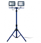 as-Schwabe Slimline Akku-Baustrahler mit Lautsprecher schwarz 2 x 30 Watt
