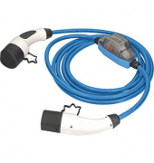 as-Schwabe MODE 3 mit ROCO Stromzähler Ladekabel für Elektroautos Typ 2 auf Typ 2 blau 230 V, 16 A, 3,6 KW, 5,0 m