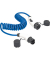 as-Schwabe MODE 3 Spiral Ladekabel für Elektroautos Typ 2 auf Typ 2 blau 400 V, 16 A, 11,0 KW, 1,0 - 5,0 m